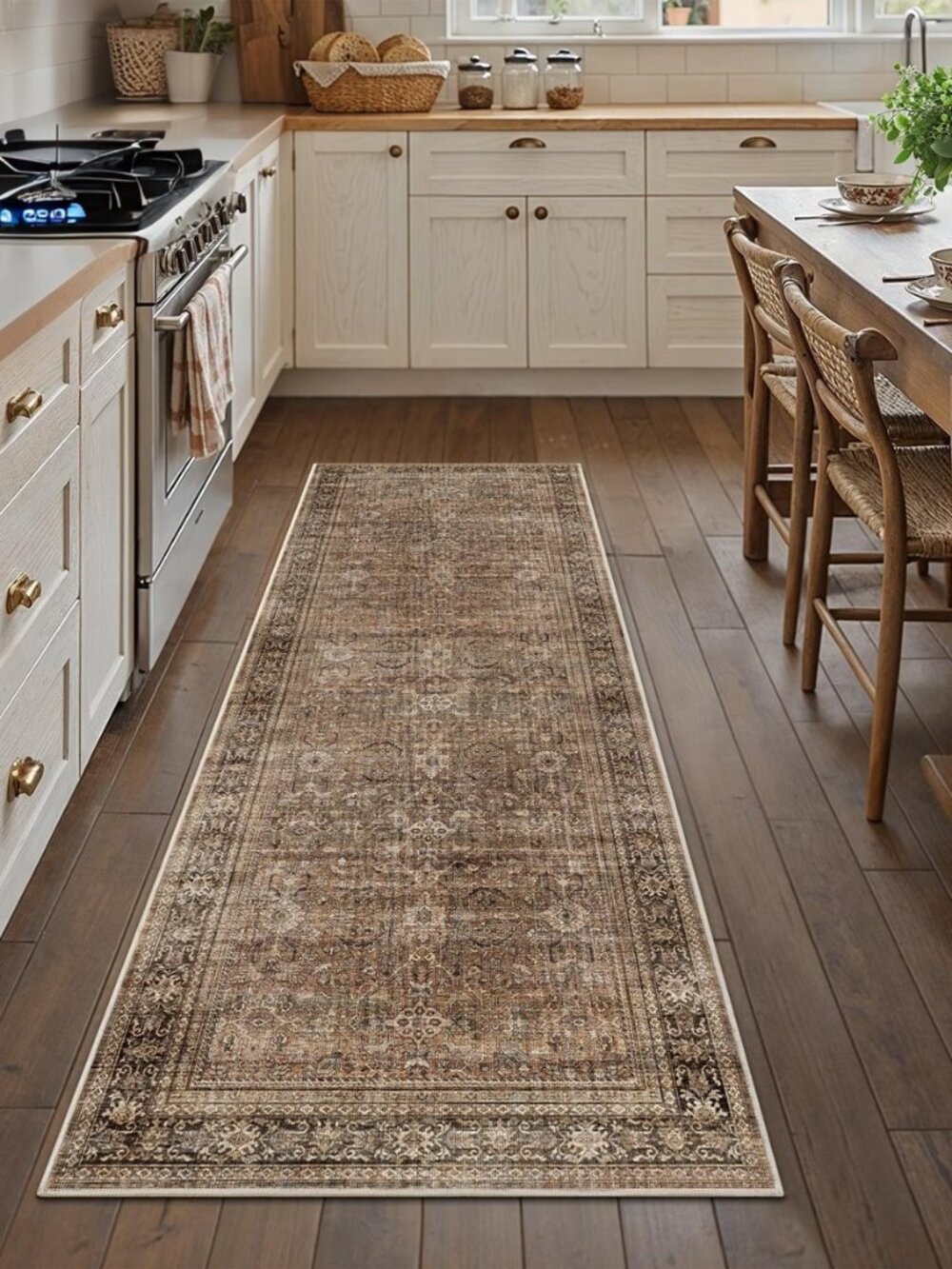 2x6 Brown Runner Rugs Washable Non Slip Kitchen Rug Hallway Runners